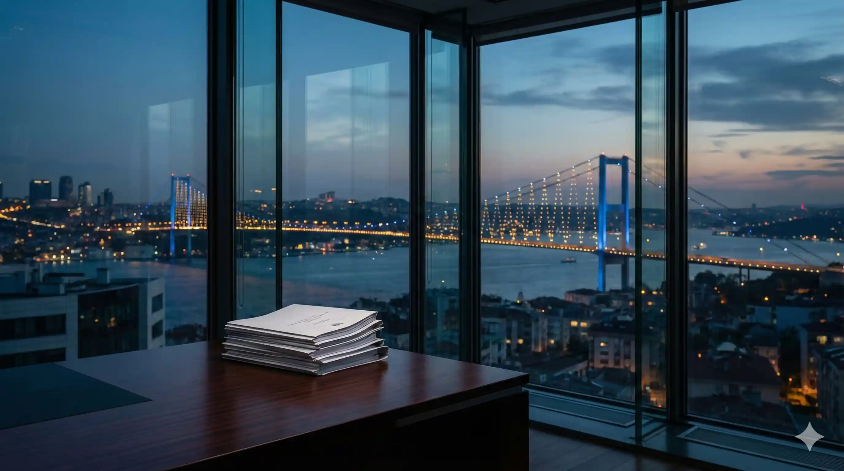 The office at dusk